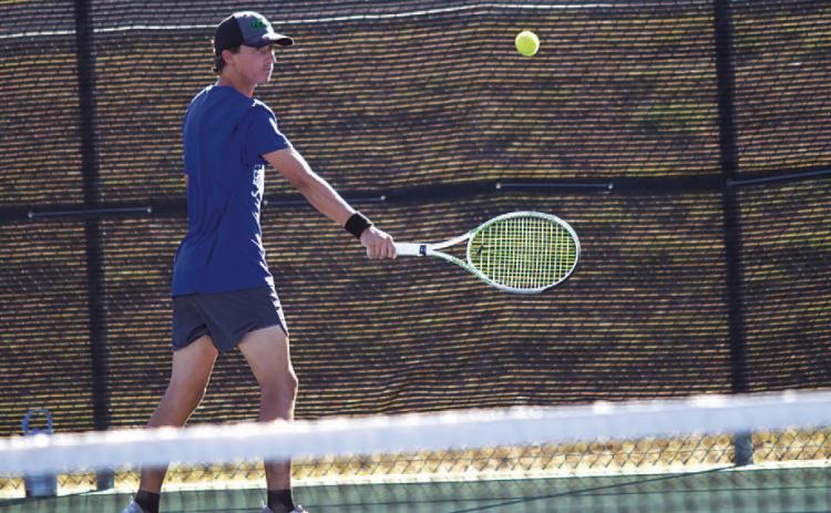 HUNTER KING | DISPATCH RECORD Tyler Ecker has been a staple in the middle of the boys’ team so far in his senior year.