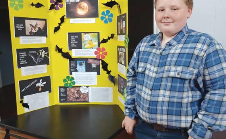 Twelve-year-old Colin Highley gave a program on “The Wonderful World of Bats” for the October gathering of the L-M Garden and Civic Club. courtesy photo