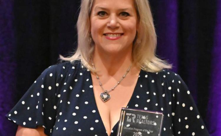 Lampasas-based real estate broker Danielle Tucker Shepard received the 2024 Texas REALTORS Education Program of the Year award for the “Agent Etiquette” series she has developed. COURTESY PHOTO