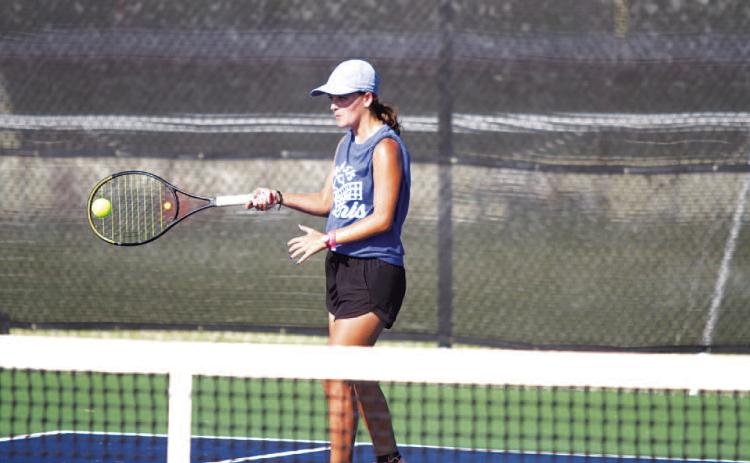 Caroline White is a leader for the girls’ tennis team in her junior season. FILE PHOTO