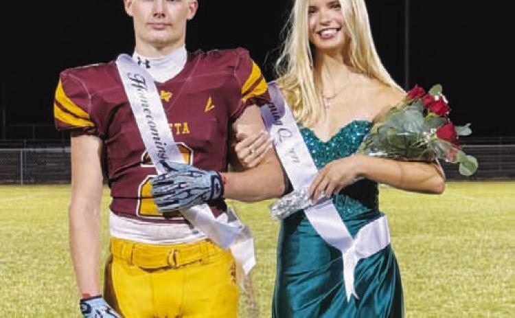 Seniors Easton Hamilton and Abigail Tower were crowned Lometa’s 2026 Homecoming King and Queen at Friday’s game. COURTESY PHOTO