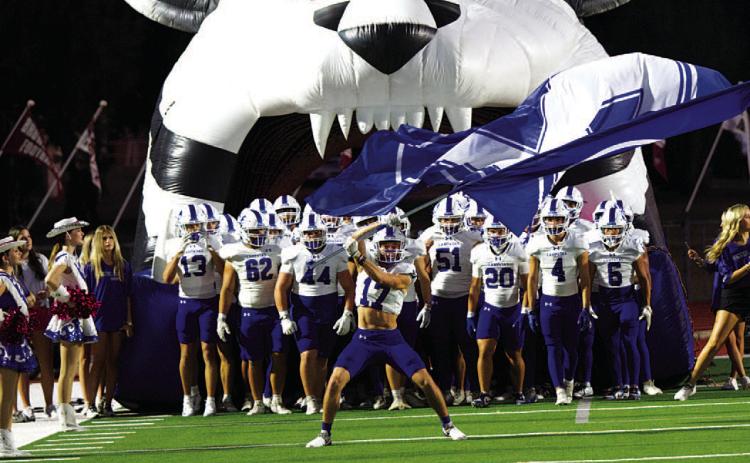 Sean Smith waves the flag ahead of the Badgers’ game against Brownwood last Friday.