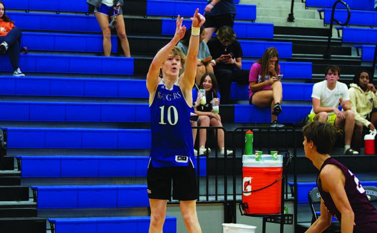 Peyton Sisson shoots a three over a Brownwood defender during Tuesday’s scrimmages. HUNTER KING | DISPATCH RECORD