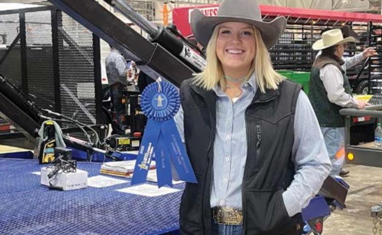 Jaycee Lockhart’s feed and hay trailer placed third in its class at the Houston Livestock Show’s Agricultural Mechanics Show. COURTESY PHOTO
