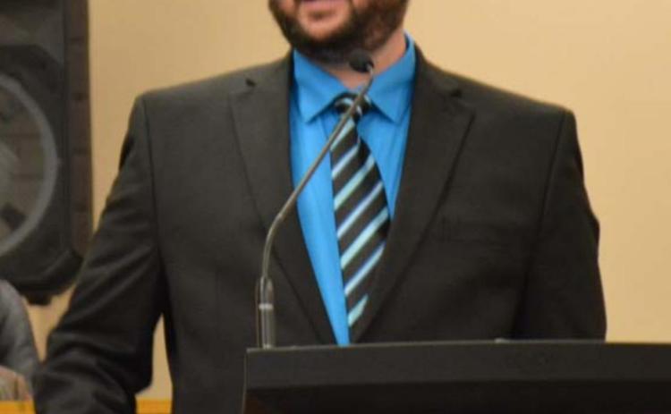 David C. Williams II – whom the Kempner City Council has named city manager – speaks during a council meeting last week. DAVID LOWE | DISPATCH RECORD