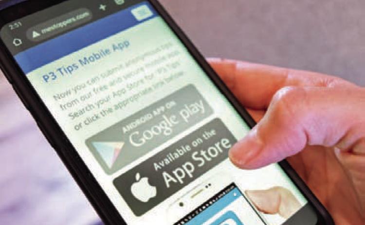 The Crime Stoppers mobile app is one way citizens can submit tips anonymously. Tips that lead to an arrest or recovery of stolen property are rewarded. ALEXANDRIA RANDOLPH | DISPATCH RECORD