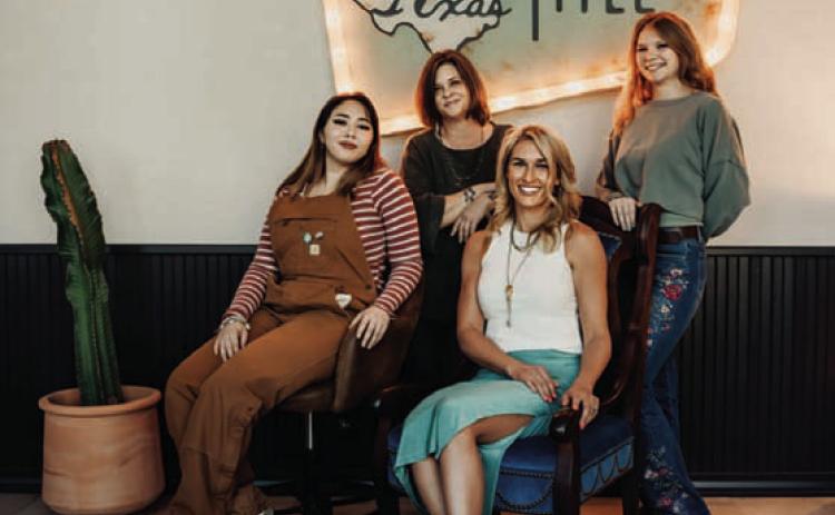 ERICK MITCHELL | DISPATCH RECORD Lampasas Texas Title staff includes, back row left to right, Erin Loya, Cassy Loya and Bailey Bolinger, with owner Ellie Orlando seated front and center.