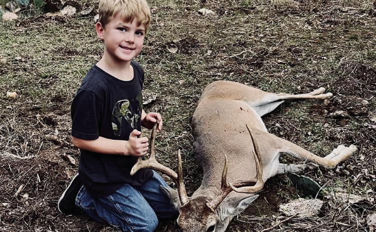 COURTESY PHOTO Young Lampasan kills first buck Five-year-old Casen Freeman killed his first deer, a 9-point buck, in December in Lampasas County. He was hunting with his grandfather Tony Canales.