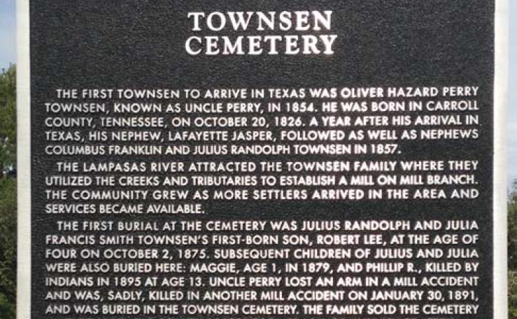 courtsy photo Townsen Cemetery earned its Historic Texas Cemetery designation in 2016.