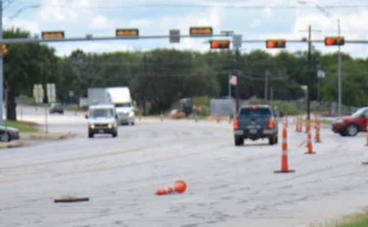 Guided cones are seen on U.S. Highway 190/Central Texas Expressway at State Loop 257 on Thursday afternoon. The outside westbound lane of U.S. 190 is closed through July 23. MONIQUE BRAND | DISPATCH RECORD