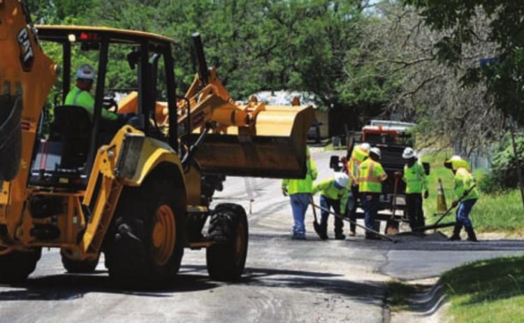 Crews could be seen working along Skyview on Wednesday. HUNTER KING | DISPATCH RECORD