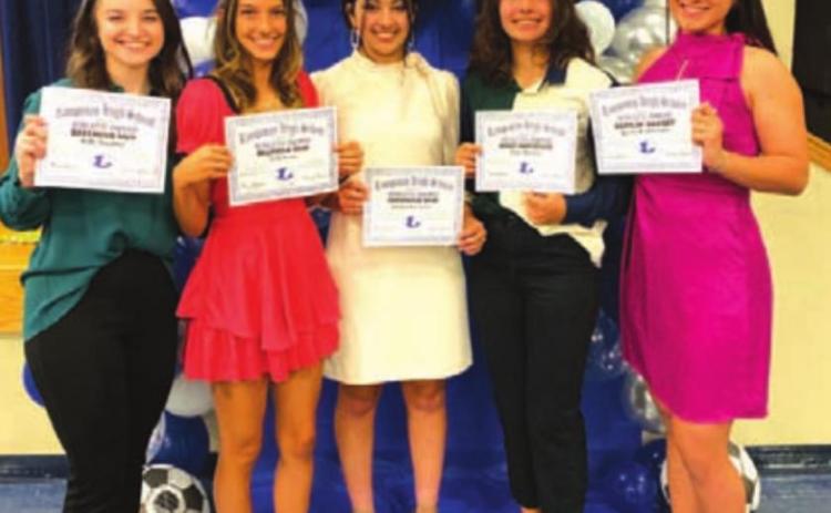 Bella Lindsey, left, Nyla Long, Kailyn Cisneros, Tate Brown and Keona Cartwright pose with their awards. COURTESY PHOTO