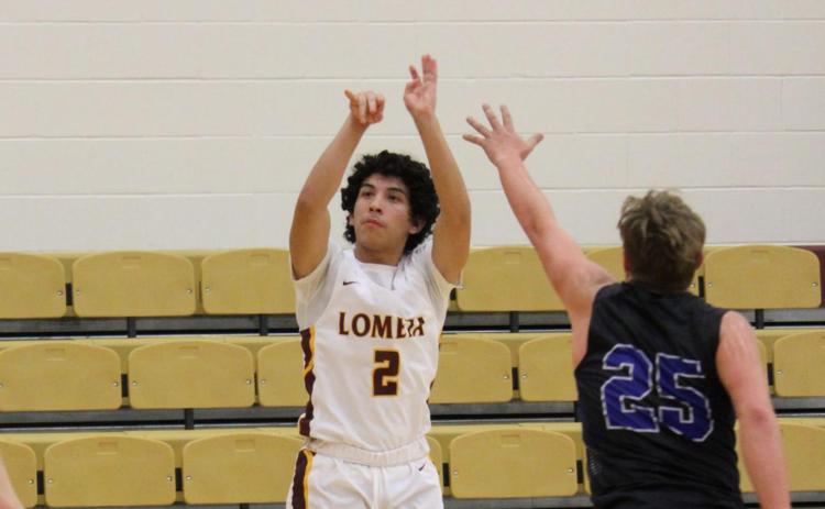 Tim Juarez (2) follows through on a perimeter shot against Richland Springs on Tuesday. JESSICA MALDONADO | LOMETA ISD