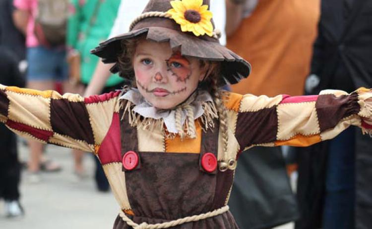 Kinzlee Morgan, dressed as a scarecrow, was caught “hanging around” at Squared Silly 2023. joycesarah mccabe | dispatch record