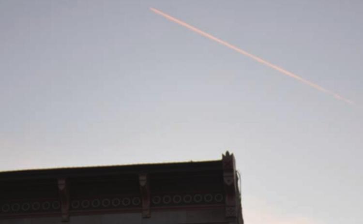 A comet-like object was seen over the Lampasas Dispatch Record office Monday night, leaving its trail in the sky, Temperatures dropped to 45 degrees overnight. MONIQUE BRAND | DISPATCH -RECORD