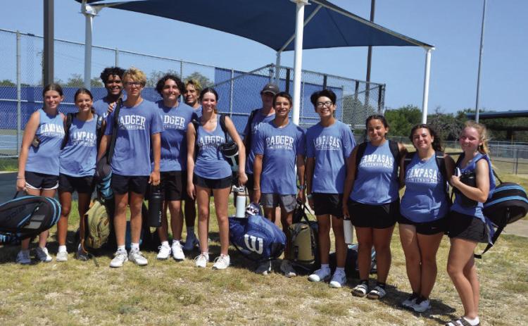 The Lampasas High School tennis team was all smiles after moving to 3-0 with a win over Copperas Cove. COURTESY PHOTO