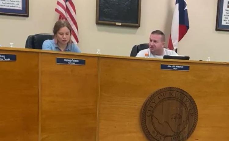The Kempner City Council met last week. From left are Mayor Pro Tem Dan Long, City Secretary Hayleigh Talasek, Mayor John Wilkerson and Councilman Rob Green. CITY OF KEMPNER TEXAS FACEBOOK PAGE