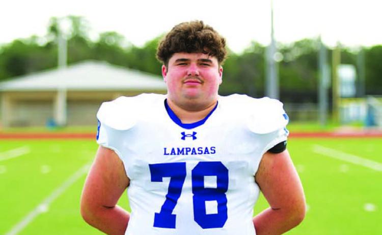 Name: Ridge Hill Class: Sophomore Sport: Football and Powerlifting Favorite Teacher or Coach: Coach Kleckner Favorite Place in Lampasas: Country Kitchen One Person You Look Up To: Myles Garrett Main Goal This Season: Make all-district