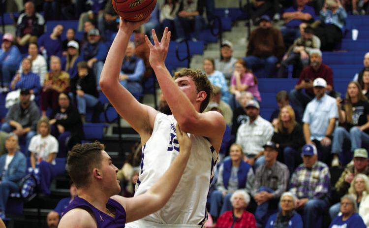 Beau Patterson broke the career record for rebounds at Lampasas against Marble Falls. HUNTER KING | DISPATCH RECORD