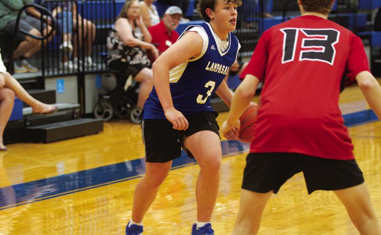 Aidan Nuckles looks across the court during Monday’s game against Salado. HUNTER KING | DISPATCH RECORD