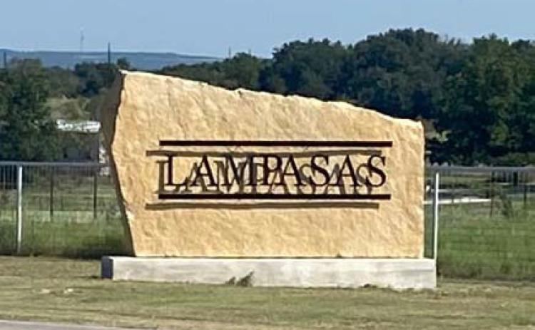 This attractive limestone marker at the city limits welcomes drivers to Lampasas. courtesy photo | joyce tayl