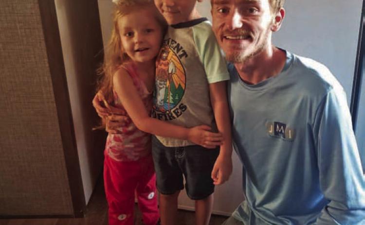 Brandon Fitzwater is pictured here with his son, Perseus, and his daughter, Anastasia. COURTESY PHOTO
