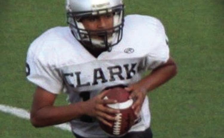 Me as a freshman Cougar, helmet finally secured. COURTESY PHOTO