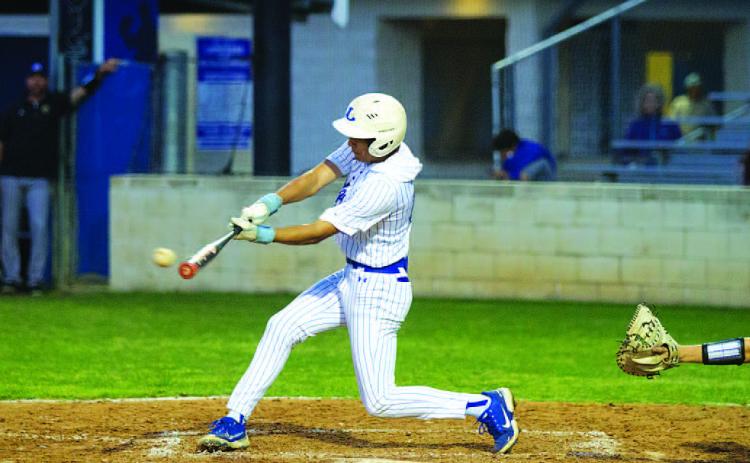 HUNTER KING | DISPATCH RECORD Tripp Stinnett went 3-4 at the plate against Marble Falls last Thursday.
