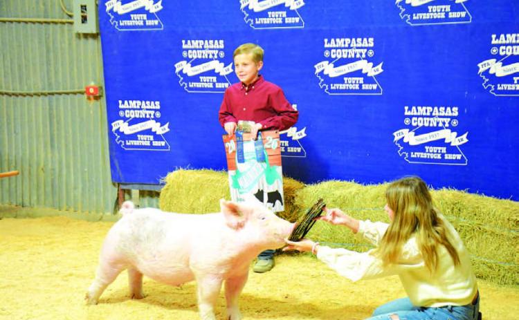 Holt Bumpas claimed the Junior Showmanship title for market swine exhibitors. HUNTER KING | DISPATCH RECORD