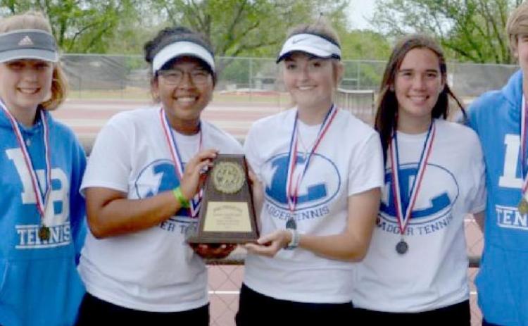 LHS tennis players, pictured from left to right, are Haley Finley, Hannah Durbin, Madison Miles, Emily Martinez and Luke Rogers. KENNETH PEISER | COURTESY PHOTO