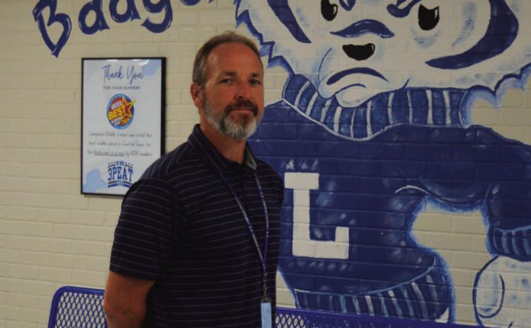 New Lampasas Middle School Principal James Allison, pictured inside the current LMS facility, said he is excited to help shape the future campus that will be enabled by a recent bond. ERICK MITCHELL | DISPATCH RECORD
