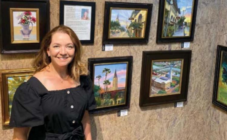 Art demonstration set in Marble Falls