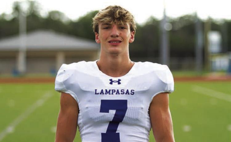 Name: Aaron Everts Class: Senior Sport: Football, Track and Powerlifting Favorite Teacher or Coach: Coach Warner Favorite Place in Lampasas: HTeaO One Person You Look Up To: My brother Main Goal This Season: Go further this season