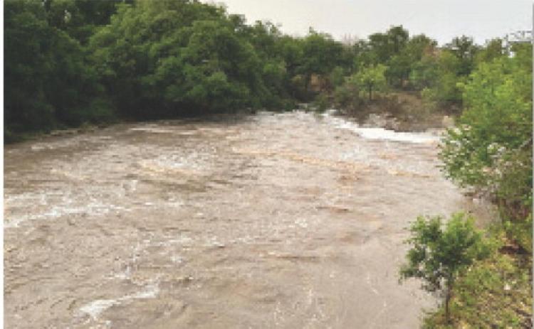 After Wednesday’s late afternoon storm, the Lampasas River once again began to rise quickly. This photograph of the rapidly moving water was taken that evening near Adamsville on County Road 2527 at about 8:30 p.m. joycesarah mccabe | dispatch record