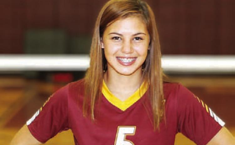 Name: Makynzie Andrade Class: Sophomore Sport: Volleyball, Basketball and Track Favorite Movie: Halloweentown Favorite Midnight Snack: Ice Cream Favorite Social Media: Snapchat Main Goal This Season: To win a set during district