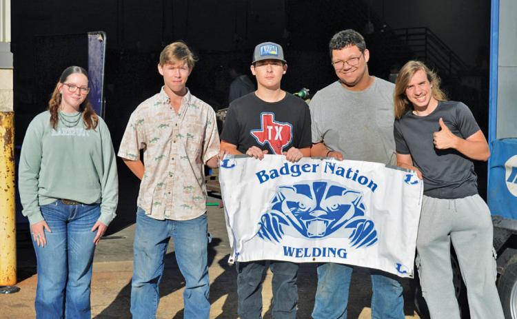 Lampasas High School welding students, from left, Devon Lively, Ebbin Cloud, Casen Keys, Nathan Lee Clarkston and Levi Decker have earned a place at state this spring for their regional successes. Erick Mitchell | Dispatch Record