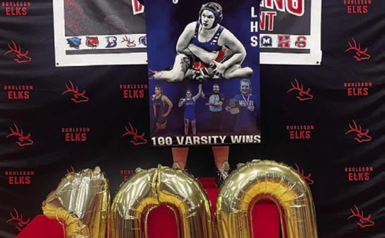 Taylor Martell achieved 100 career wins for her district title. COURTESY PHOTO | LAMPASAS ISD ATHLETICS FACEBOOK