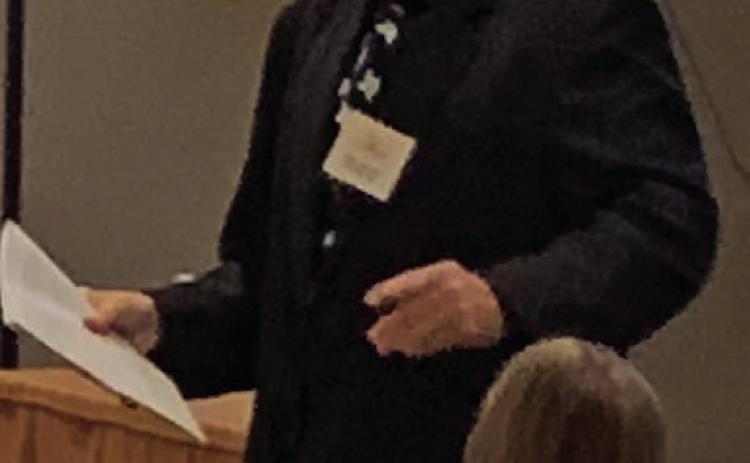 Steve “Doc” Forsythe offers information on the Agricultural Teachers Association of Texas mentorship program to a group of new agriscience teachers. He was a presenter for a workshop session during the ATAT professional development conference held last week in Dallas. COURTESY PHOTO