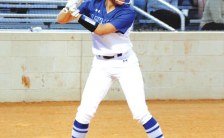 Hannah Perry awaits a pitch from Ballinger during a game last week. HUNTER KING | DISPATCH RECORD