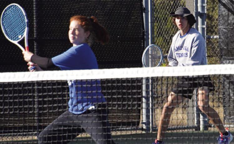 Allison Valdez, front, and Clayton Shaw finished in first place at the Copperas Cove tournament last week. COURTESY PHOTO | KENNETH PEISER